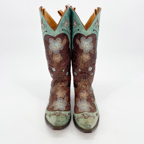 Old Gringo Bonnie Turquoise Brown Leather Floral Cowgirl Western Boot size 6.5 - Picture 5 of 10