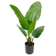 Artificial 30 In. Bird of Paradise Indoor and Outdoor in Black Pot