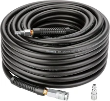 Hromee Air Compressor Hose 3/8 Inch x 100 Feet Hybrid with 100FT, Black 