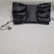 Bill Blass Black Clutch or Shoulder Evening Bag Satin