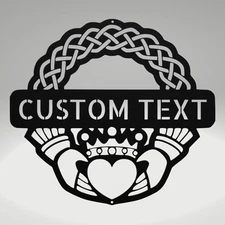 Personalized Claddagh Crest Metal Sign Custom Home Decor Gift for Any Occasion