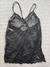 Auden Womens XXL Black Allover Lace Sheer Lingerie Slip Dress