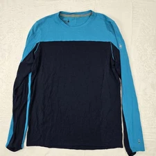 Smartwool Merino Sport 250 Wool Base Layer Long Sleeve Men's Medium Navy Blue
