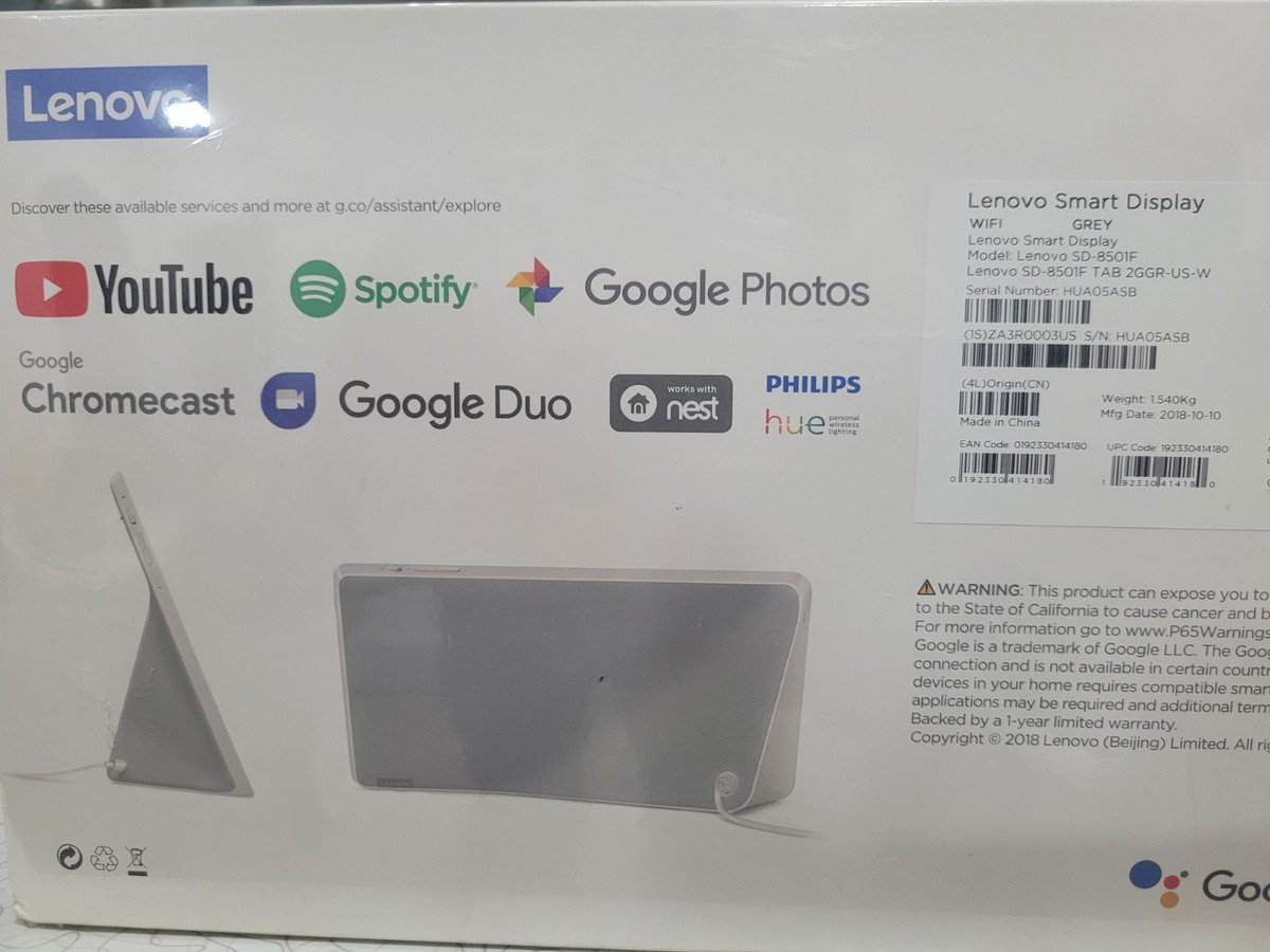 Lenovo 8-inch Smart Display with Google Assistant (SD-8501F) for