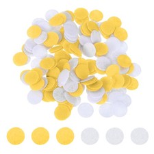 200Pcs 15mm 9/16" Round Felt Circles Non-Woven Felt Fabric Pads White/Yellow