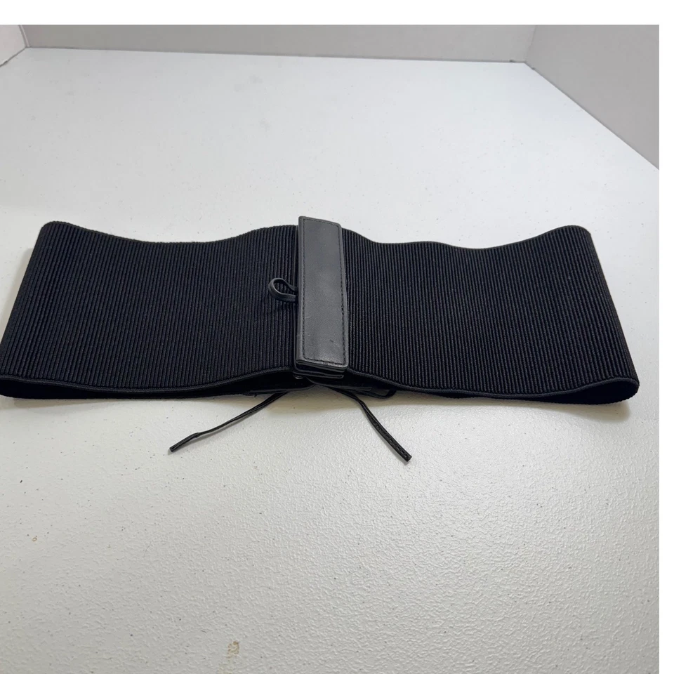 Nuevo sin etiquetas De Colección Para Mujer Zara Negro Elástico Corsé Estilo Cinturón Ancho Con Cordones Frontal Cincher Foto 2 de 4