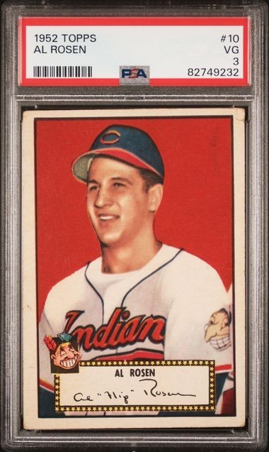 1952 TOPPS AL ROSEN (RED BACK)  #10  PSA 3  (NEW LABEL)