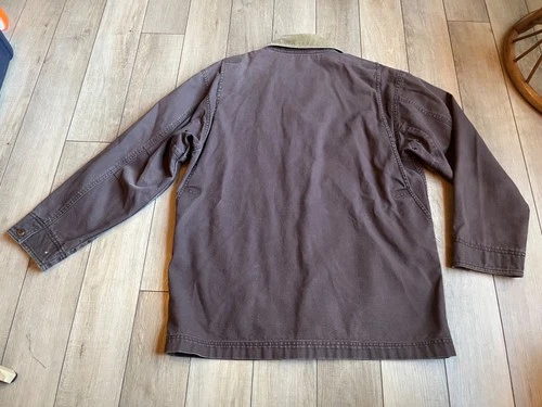 VTG LL Bean Canvas Barn Chore Coat Jacket Workwear Mens Medium OJV93 Brown *READ image 9