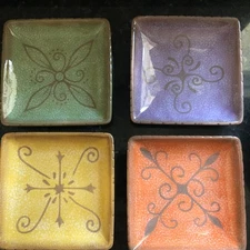 Clay Art Toscana Square Dip Dishes Set of 4 – 6.5" Tuscan Style Appetizer Plates