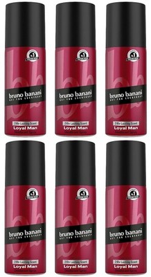 bruno banani LOYAL MAN Deospray Deodorant Deo Spray aromatisch holzig 6x 150ml