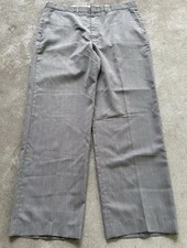 VTG 70s Men s Gray Pinstriped Flat Front Dress Pants Trousers 36x30 Talon Zipper