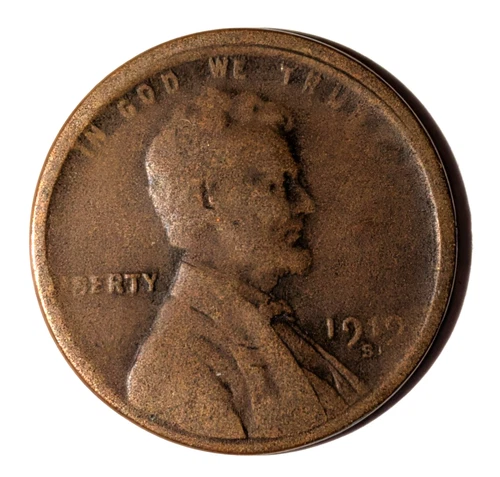 1919-s Wheat Penny OFF CENTER VF Condition (5%-10% off center)