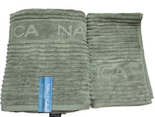 NAUTICA HERITAGE OLIVE GREEN 3D LOGO STRIPE COTTON BATH,HAND OR WASHCLOTH TOWEL