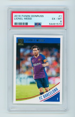 2018-19 Lionel Messi Panini Donruss FIFA FC Barcelona Soccer Card #1 PSA 6