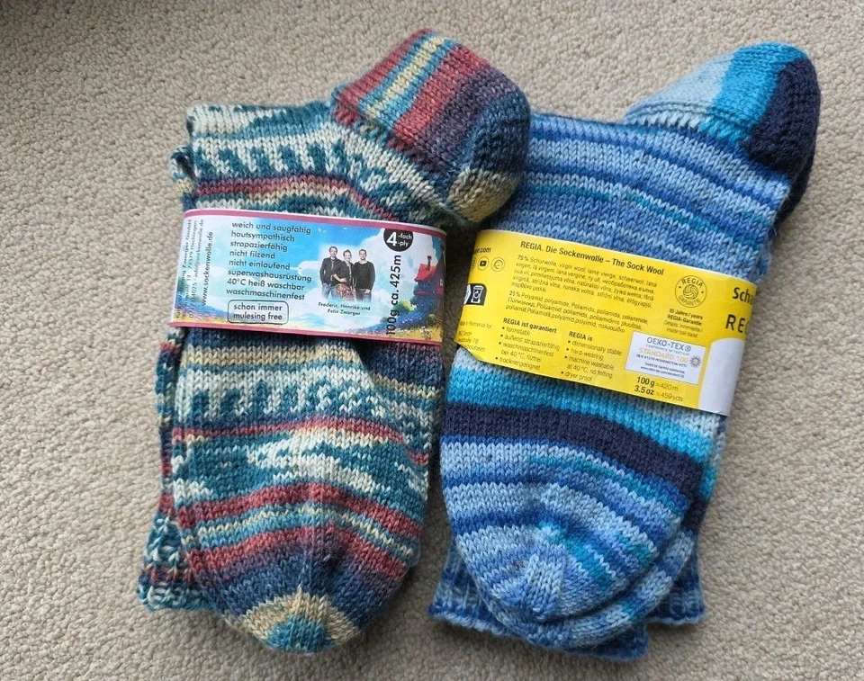 4 Paar Handgestrickte Socken Größe 38/39 Herren Strümpfe Diabetiker - Bild 2 von 4