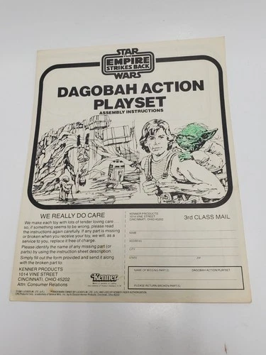 1980 Dagobah Action Playset STAR WARS Vintage Original INSTRUCTIONS Sheet