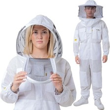 Oz Armour 3 Layer Mesh Ventilated Full Bee Suit With Fencing & Round Brim Hat