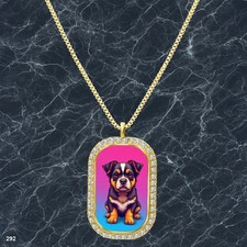 Amazing Cute Dog Puppy Pendant Necklace Photo Design Trendy Gold Tone Best