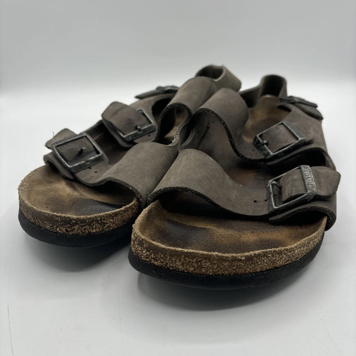 Birkenstock Haiti Black and Gray Men\'s Sandals EUC size 43 (men’s 10) ?☠️ Birkenstock M Gray Sandals for Men for sale | eBay main image 2