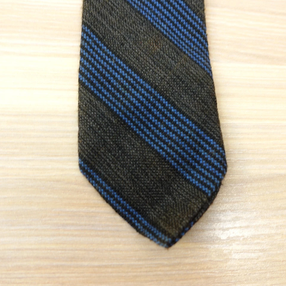 Corbata ajustada vintage para hombre azul negra regimiento rayas lana MOD AÑOS 70 PARK LANE Foto 2 de 4