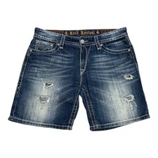 Rock Revival Emilie Boyfriend Women  s Denim Jean Distressed Shorts Size 30