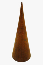 VINTAGE WOODEN TIMBED CARVED CONE DECOR RINGSTAND