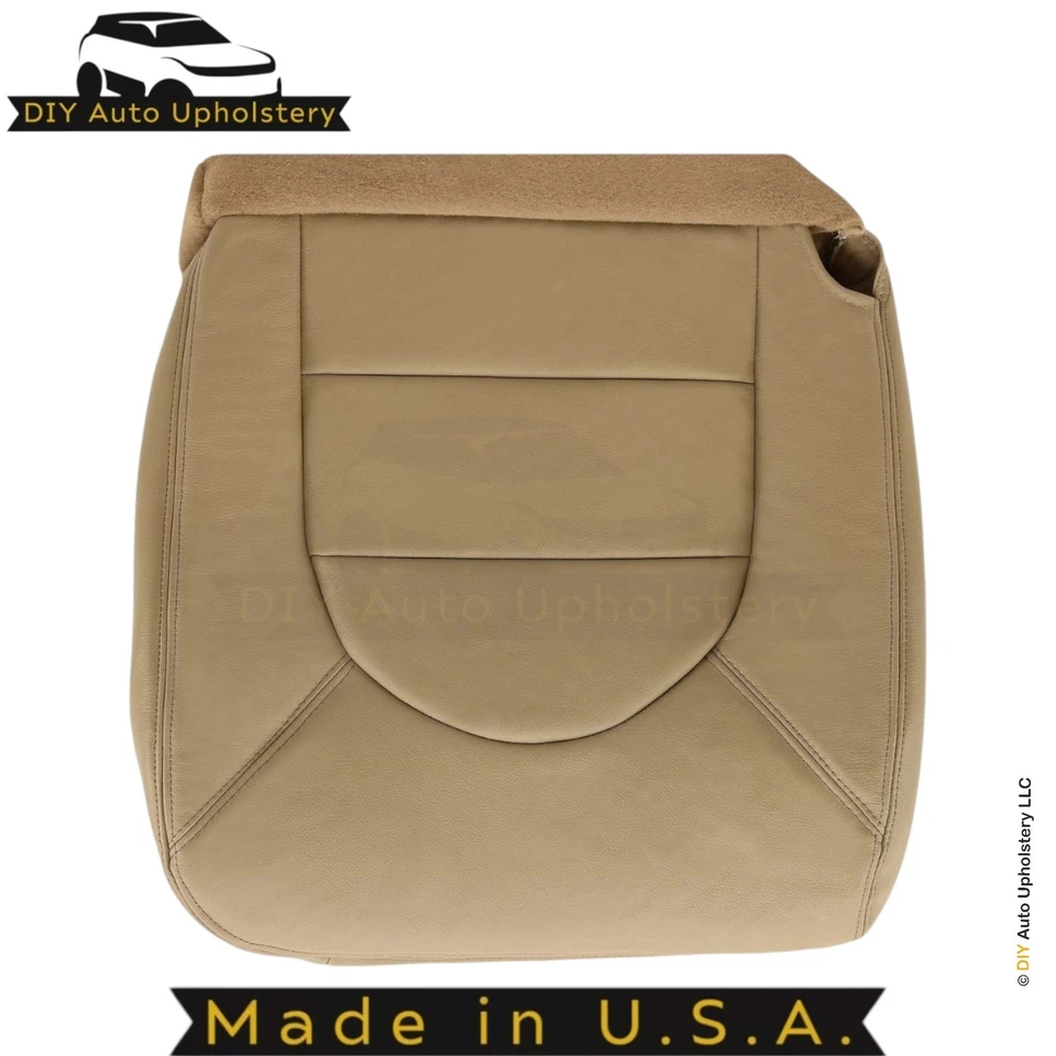 Fundas de asiento delanteras de cuero genuino para Ford F250 Lariat 1998-2000 color tostado pradera Foto 2 de 4