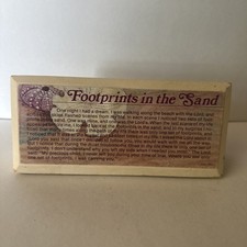 VTG Footprints in the Sand Desk Shelf Plaque Inspirational Uplifting Poem