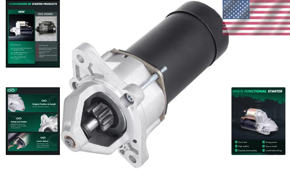 Starter Motor 1.3kW 12V for Saturn SC SL SL1 SL2 Auto Replacement Compact - Image 2 of 4