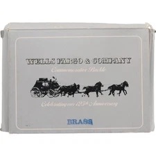 1.25" New Brass Wells Fargo Stagecoach 125th Western Express Bank Belt Buckle