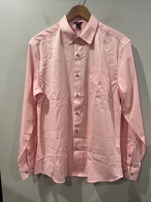 Pink Button Down Dress Shirt Men's Size Small Tabata