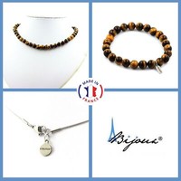 ParüRe Schmuck Armband Halskette Perlen Tigerauge 8 Mm. Kette In GrößE Pers