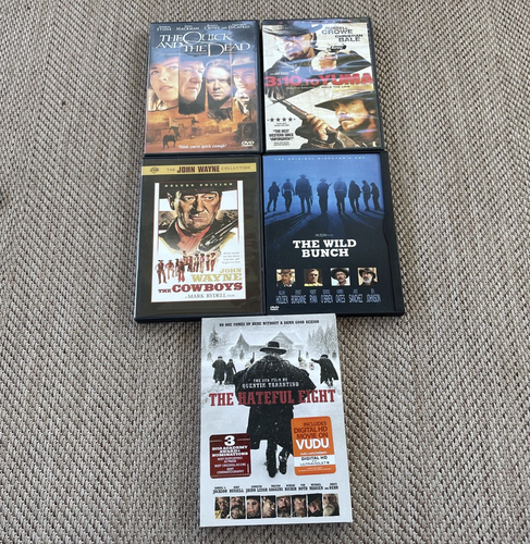Western Cowboy DVD Lot of 5 John Wayne, Russell Crow, Samuel L. Jackson