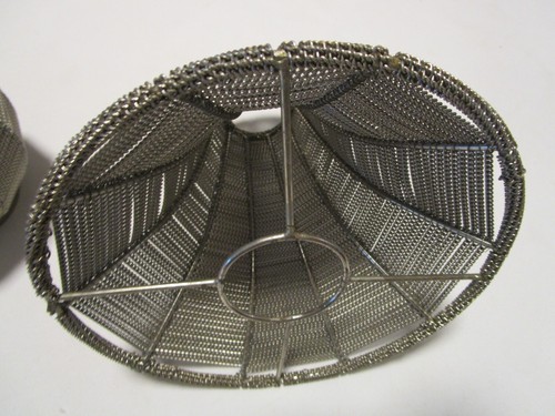 Tealight votive Lamp Candleholder silver chain link wrapped Shade base 12"T 1980 - Picture 6 of 13