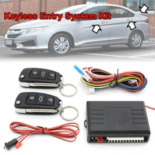Keyless Entry Car Alarm System 2 Flip Key Fob 3-button Remote Control Lock Kit