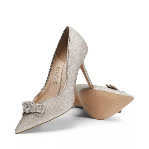 US Women Wedding Dress Pump Shoes High Heel Pointed Toe Slip On Party Pump Shoes - Picture 13 of 16
