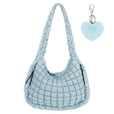 Large Quilted Tote Bag Crossbody Puffer Tote Bags for Women Quilted Hobo Bags...