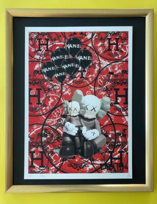 DEATH NYC Hand Signed LARGE Print Framed 16x20in COA  POP ART  KA WS COMPANIONS