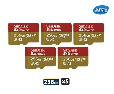 Sandisk 256GB Extreme MicroSD Memory Card GoPro MAX HERO9 HERO8 HERO7 Black  (5)