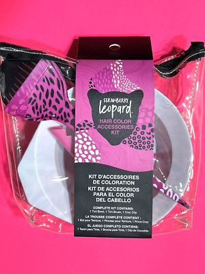 Strawberry Leopard HAIR COLOR ACCESSORIES KIT *Tint Bowl Tint Brush & Croc Clip*