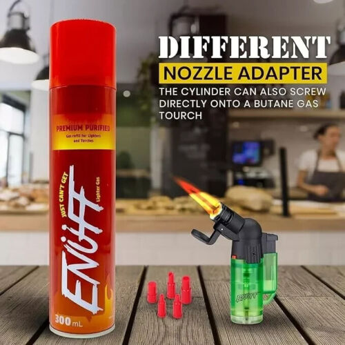 Enuff Premium Gas Refill for butane Lighters - Purified Torch Fuel 300ml 6 buy - Picture 5 of 6