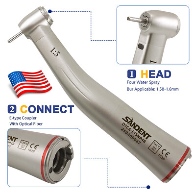 Dental 1:5 Optic LED Contra Angle Increasing Handpiece Fit Electric Motor