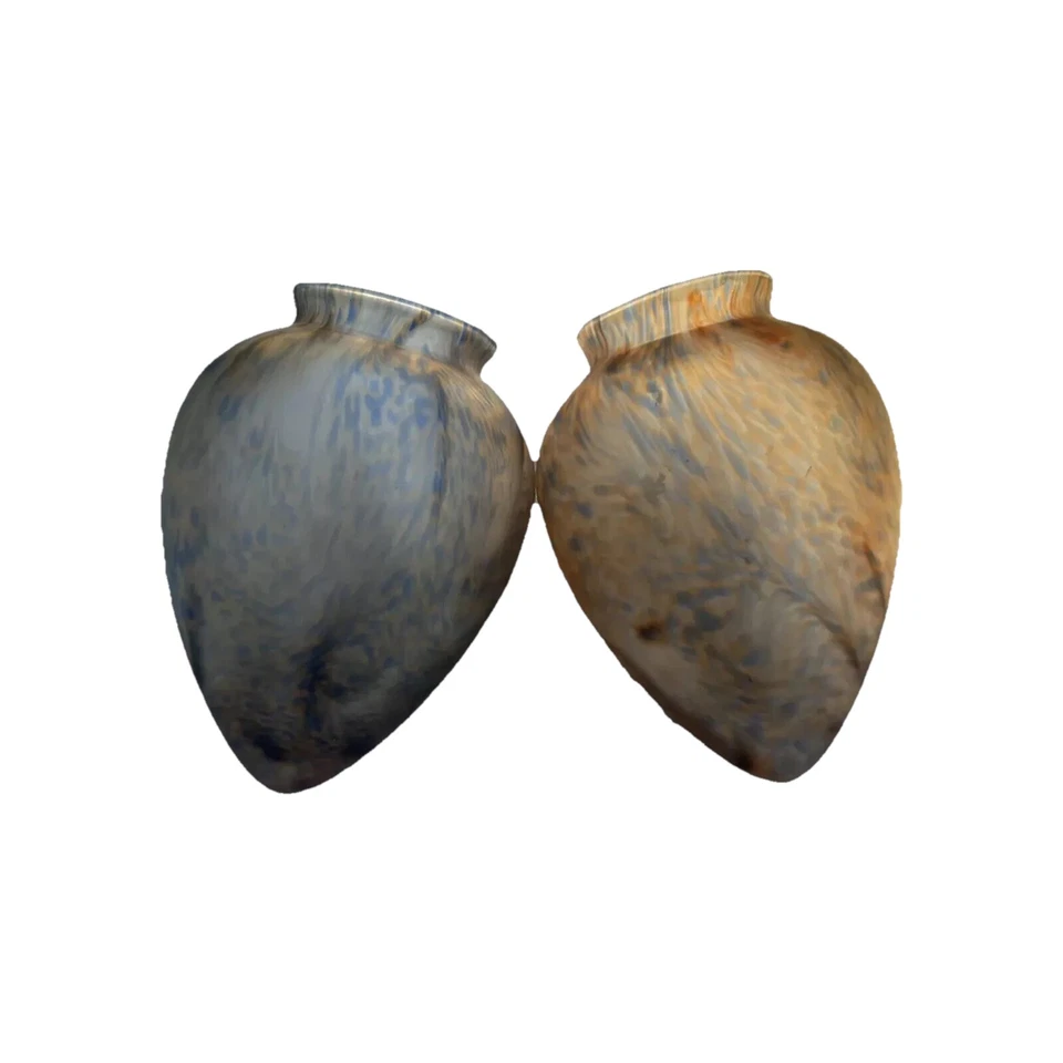 2 Globos antigos de cetim francês manchado Art Deco Pate De Verre 7,5” - Imagem 3 de 4