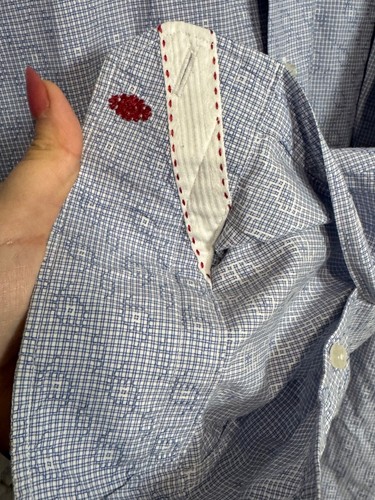 Robert Graham Dress Shirt Mens 44 17.5 Blue Pattern Button Down Shirt - Picture 3 of 5