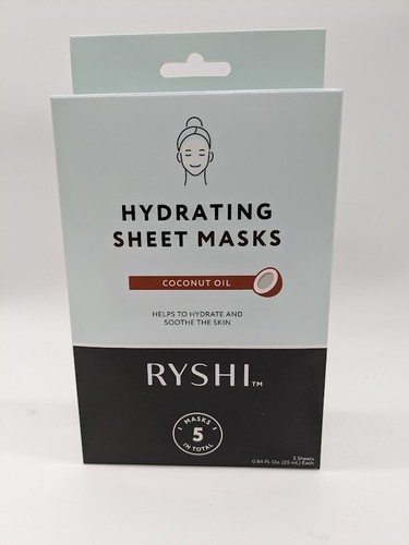 Coconut oil hydrating sheet mask pack of 5 parabens and pythalates free