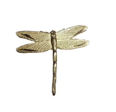 Vintage Dragonfly Brooch Pin Gold Tone Designer  Signed K Kitz 2.25''×1.75''