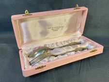 Antico Set Di Servizio Cucchiaio E Forchetta IN Metallo Argentato = Arte Tunisi