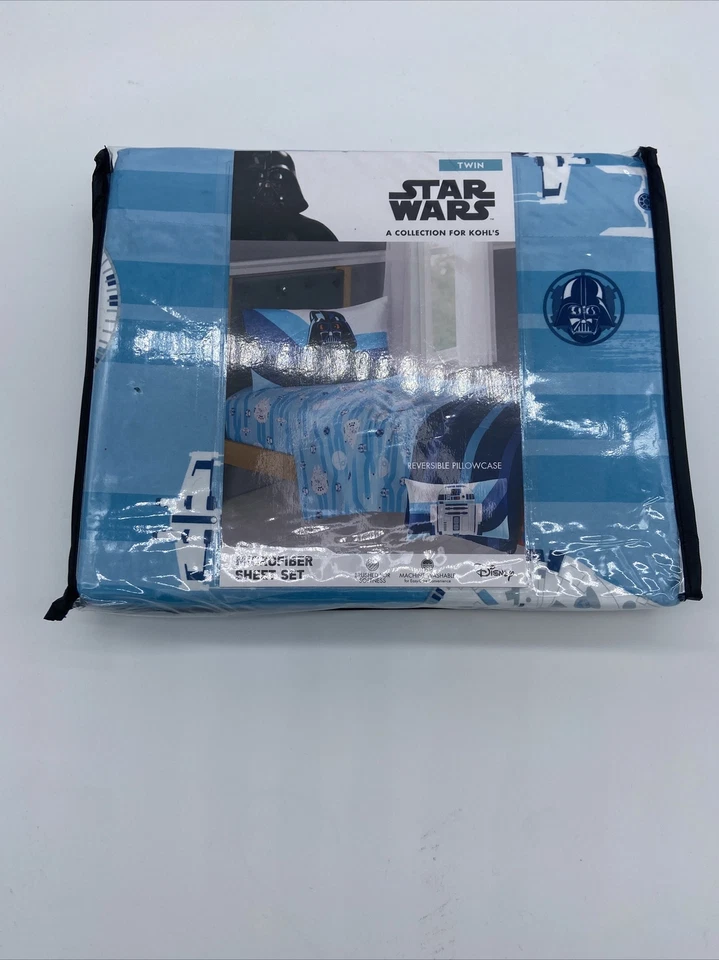 Juego de 3 hojas dobles de microfibra a rayas Disney Star Wars Racing NUEVO CON ETIQUETAS AD11-14 Foto 3 de 4