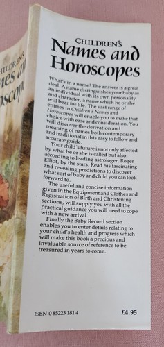 Children's Names and Horoscopes by Wyatt & Burrow, Hardcover, 1980, Roger Elliot - Picture 3 of 21