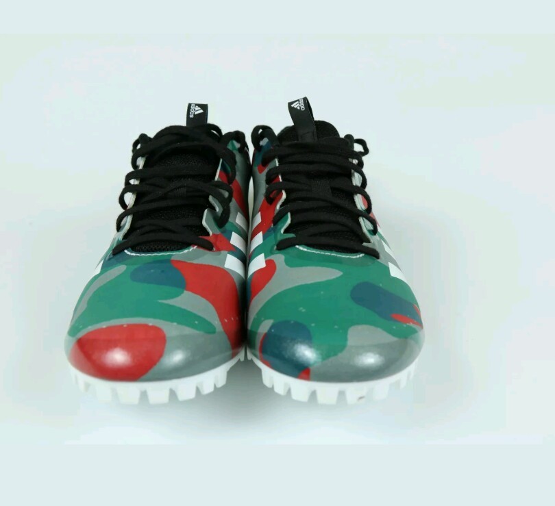 ADIDAS SprintStar Camo Green Red Grey Track Field Spikes  display picture 3